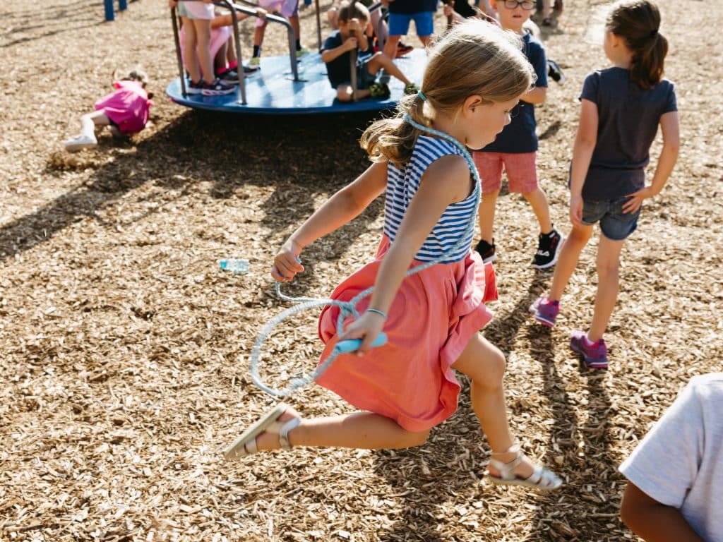 Kids outside for recess